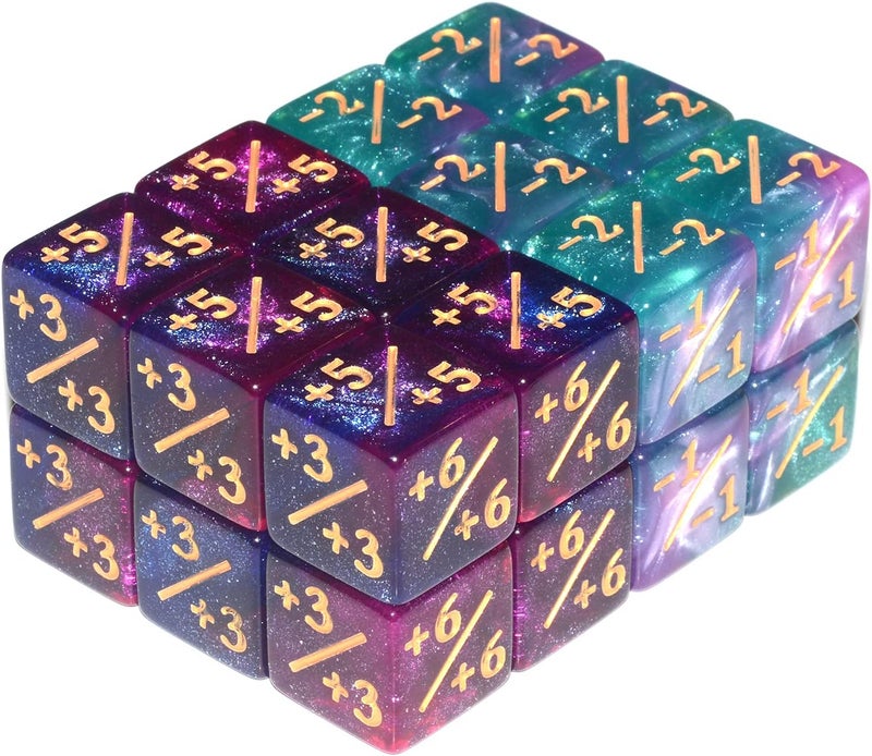 Anduin Wind Six Sided Dice Set, 24Pieces Galaxy Counter Dice Token Dice Tracking Counter for MTG CCG Card Gaming - Image 1
